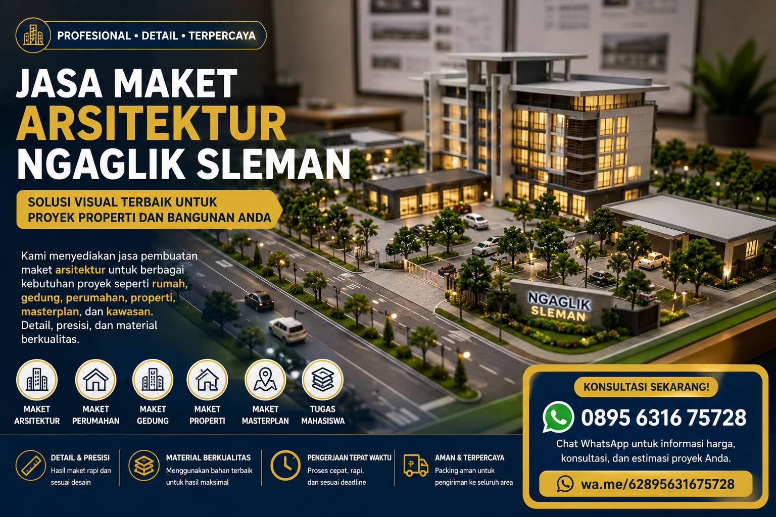 Jasa maket arsitektur Ngaglik Sleman untuk proyek properti dan bangunan
