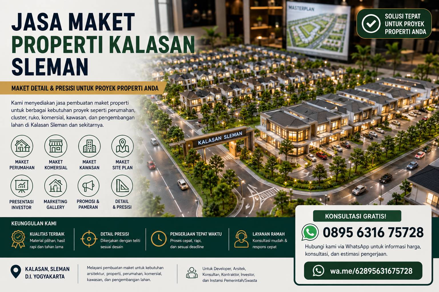Jasa maket properti Kalasan Sleman untuk proyek perumahan dan komersial
