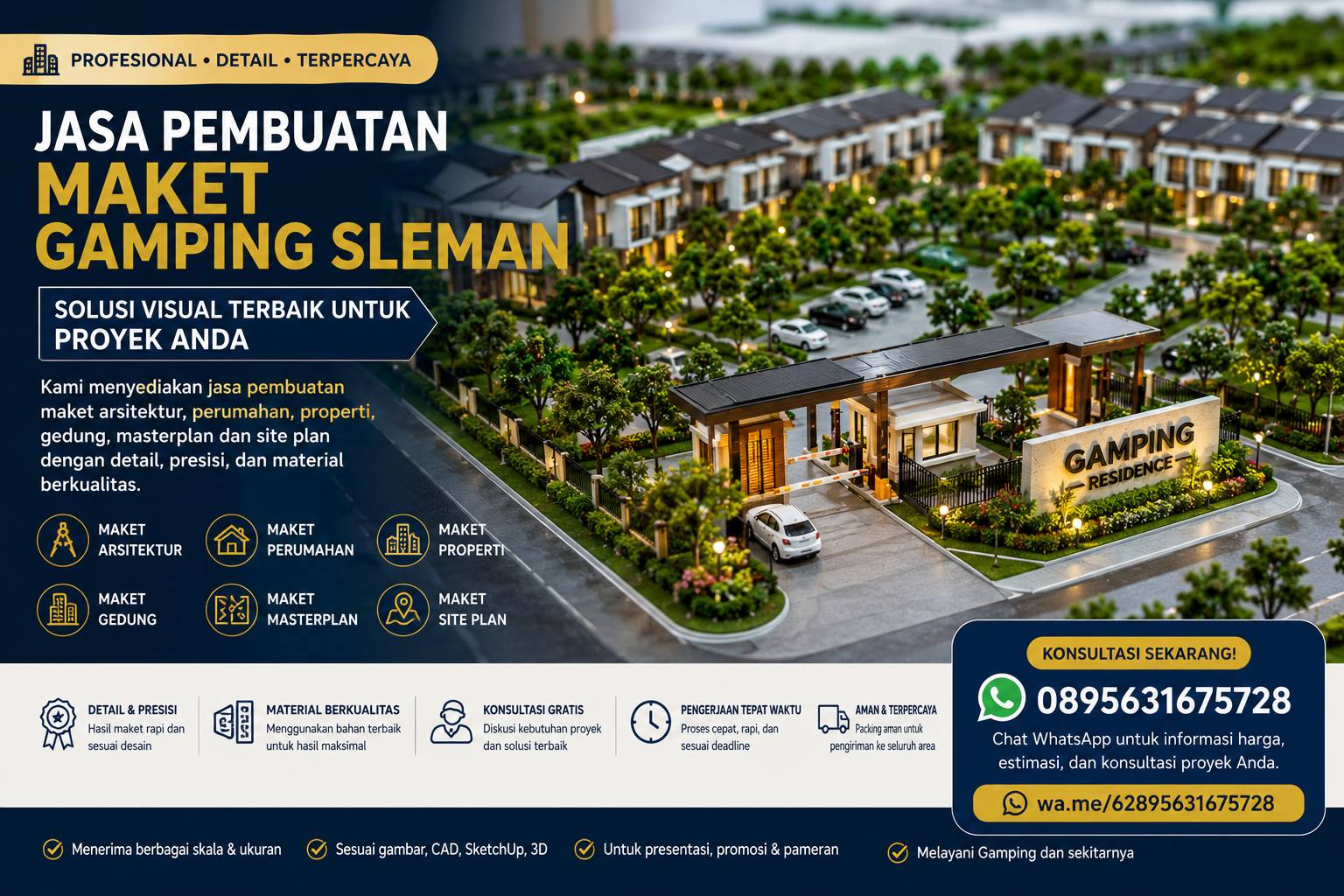 Jasa pembuatan maket Gamping Sleman untuk proyek perumahan dan arsitektur