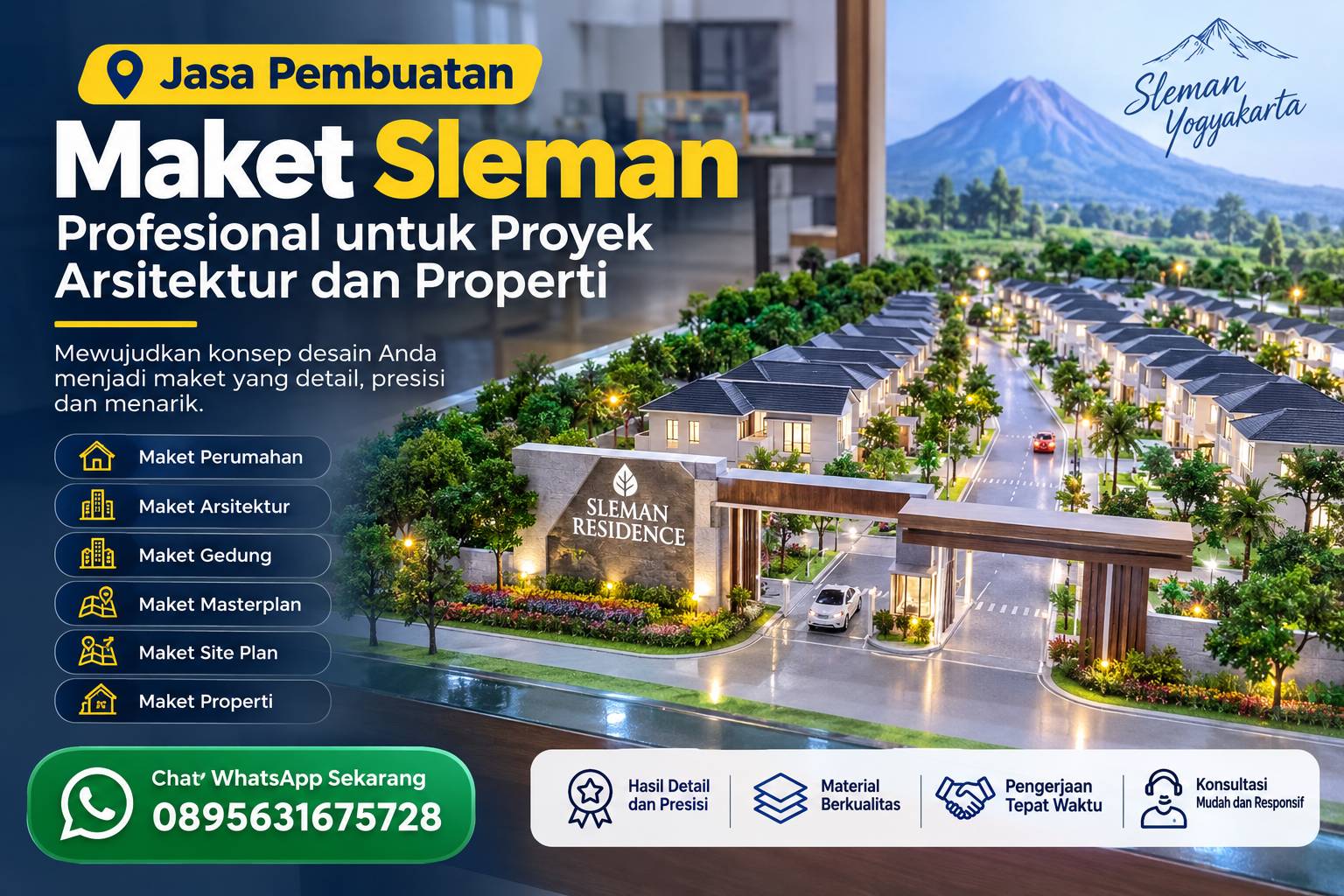 Jasa pembuatan maket Sleman profesional untuk proyek arsitektur dan properti