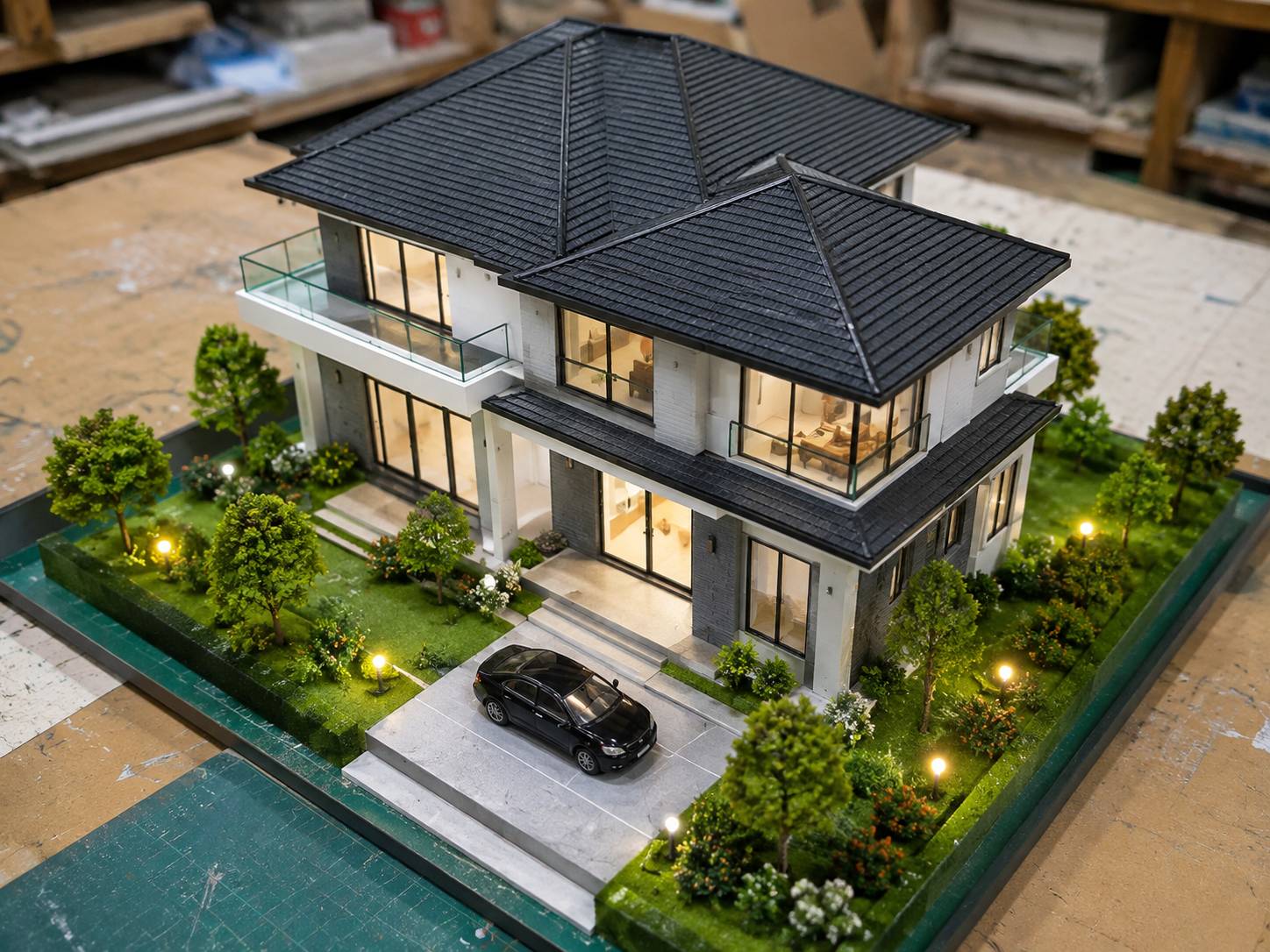 jasa maket Maket rumah modern 2 lantai dengan desain minimalis