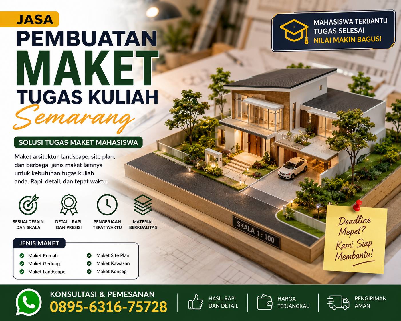 Pembuatan Maket Tugas Kuliah Semarang