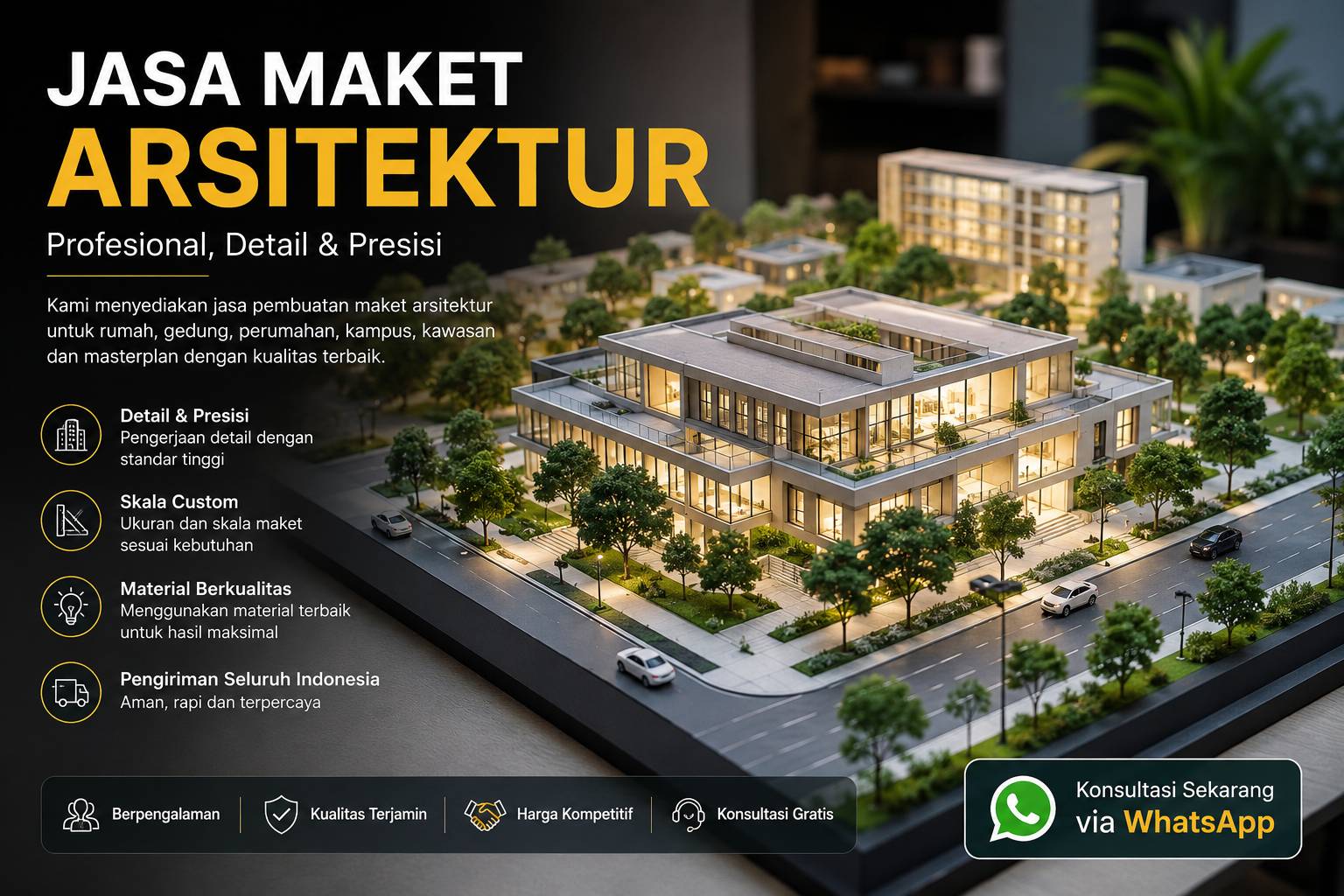 Jasa Maket Arsitektur profesional dengan detail dan presisi