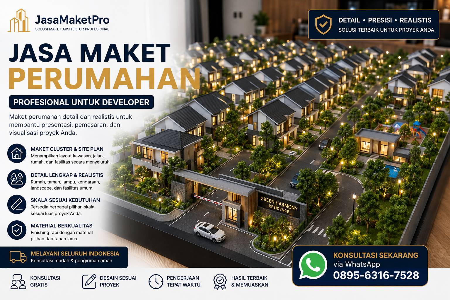 Jasa Maket Perumahan profesional untuk developer dengan detail kawasan