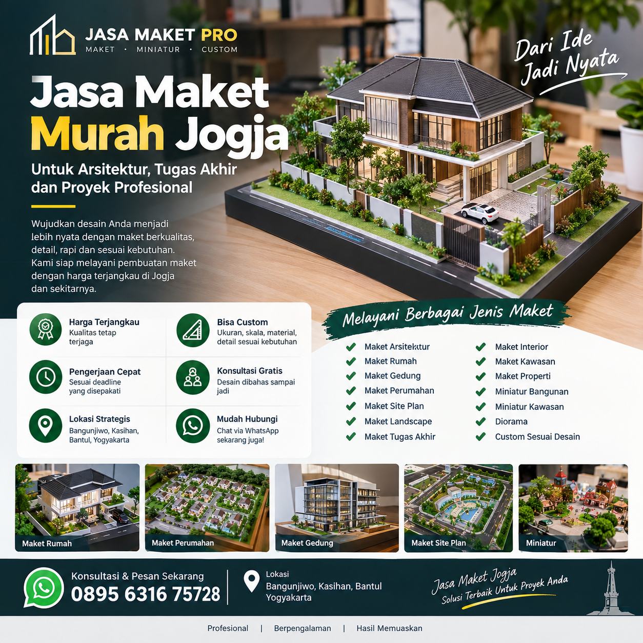 Jasa Maket Murah Jogja | Maket Arsitektur & Tugas Akhir